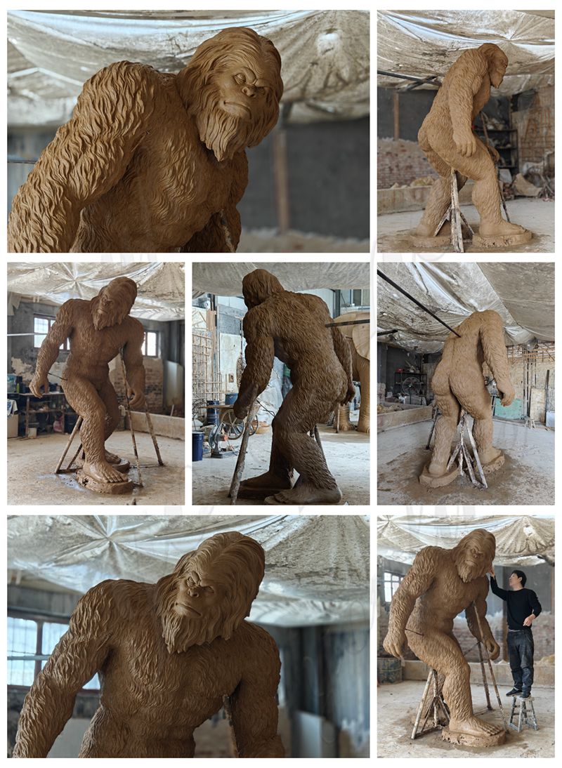 Bronze Bigfoot Garden Statue Clay Model