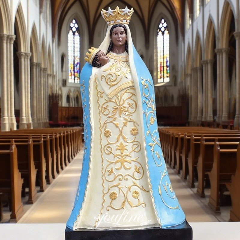 Life Size Bronze Black Virgin Mary Statue for Church Indoor Decor