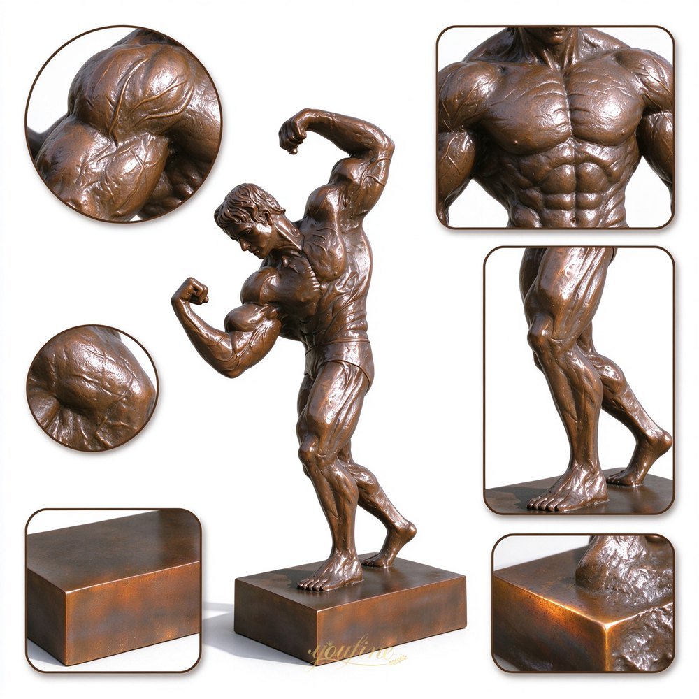Bronze Bodybuilder Arnold Schwarzenegger Sculpture Details