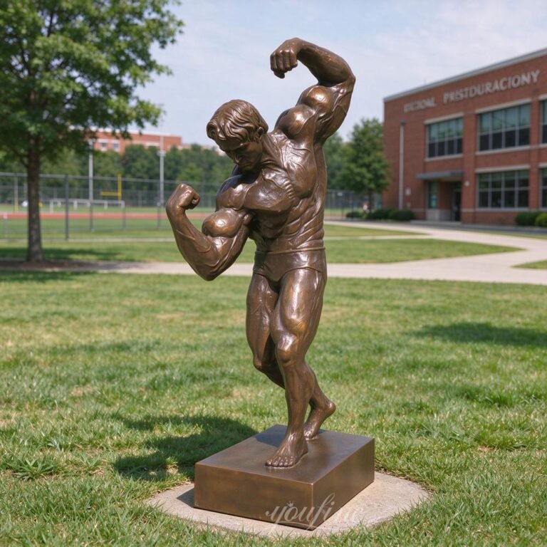 Bronze Bodybuilder Arnold Schwarzenegger Sculpture for Sports Academy Decor