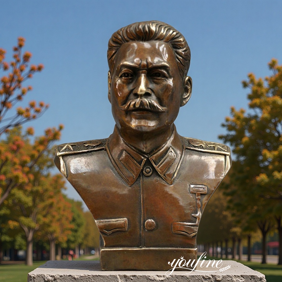 Bronze Bust of Famous Russian Leader Joseph Stalin for Outdoor Decor