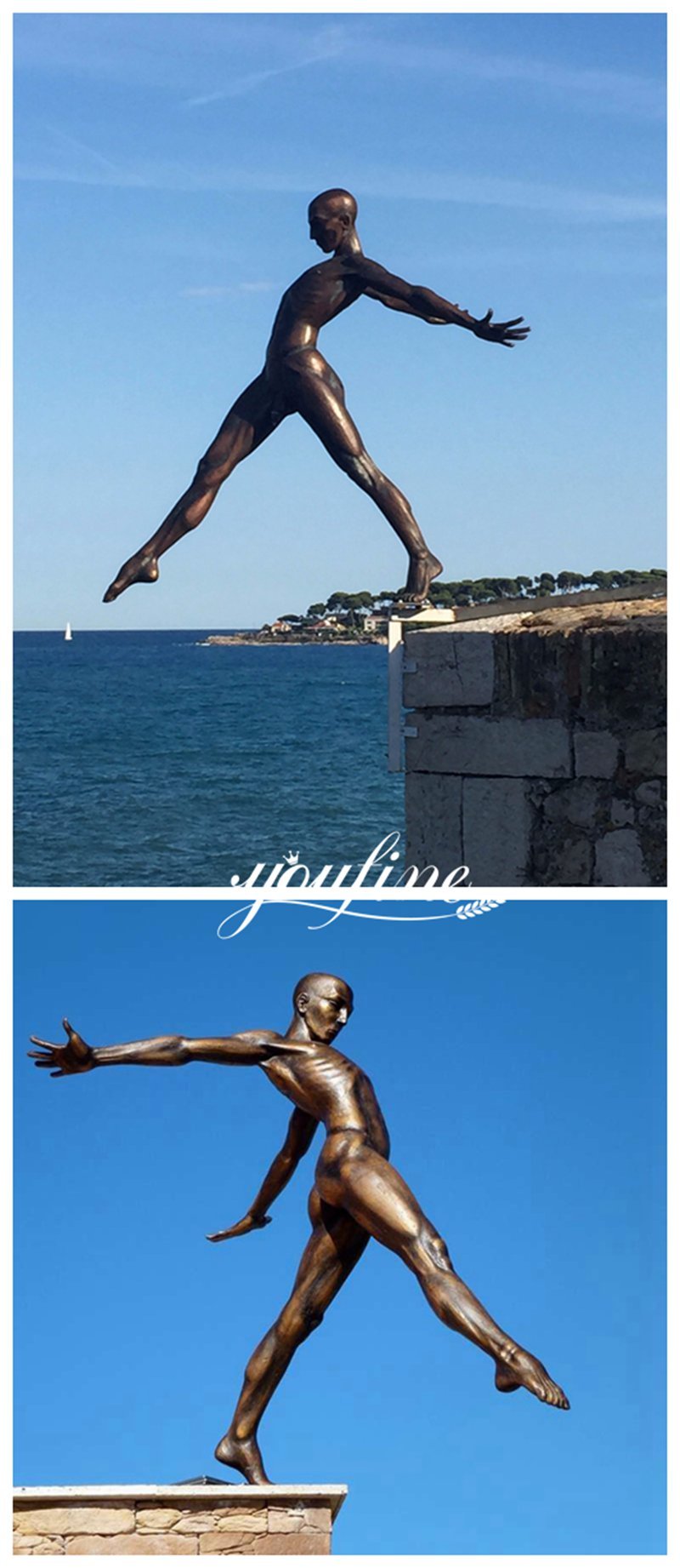 Bronze Diver Sculpture Details