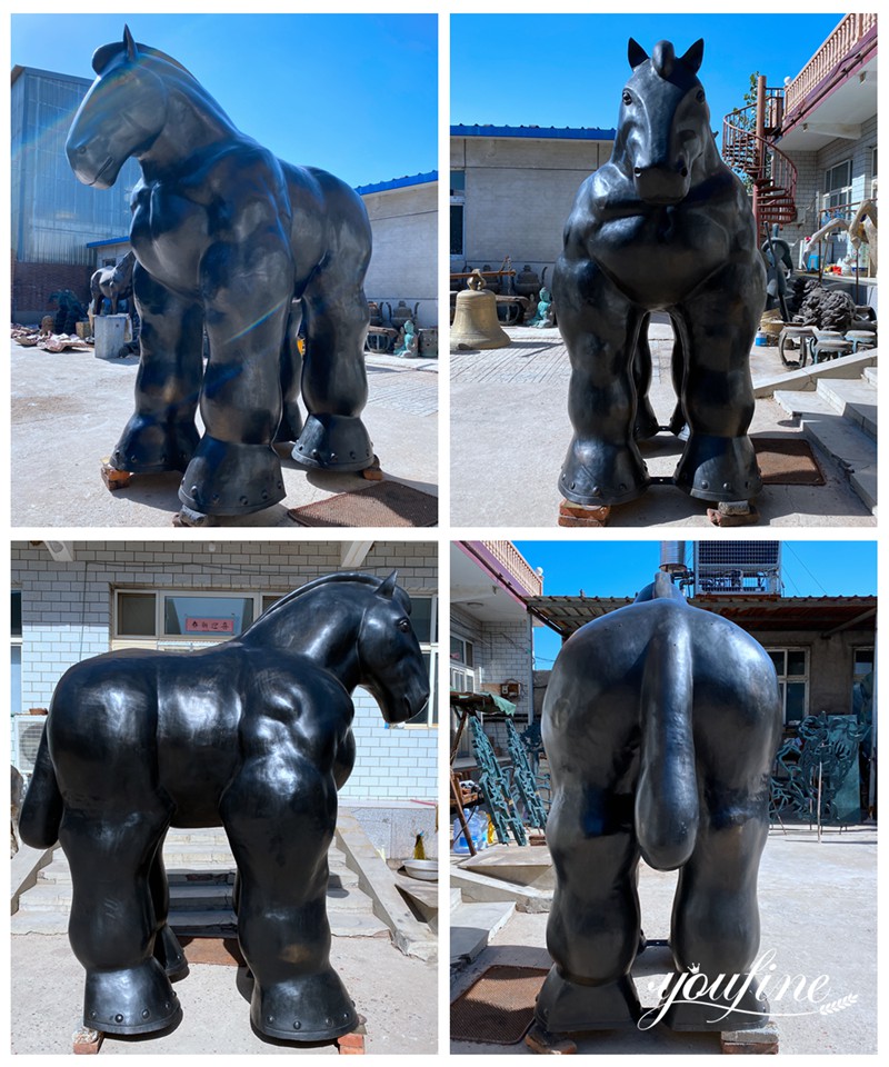 Bronze Fernando Botero Famous Fat Horse Sculpture Details