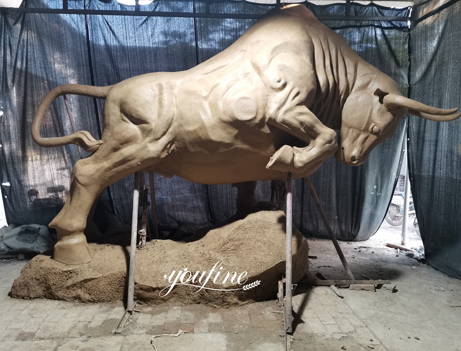 Large Bronze Golden Bull Statue Clay Model
