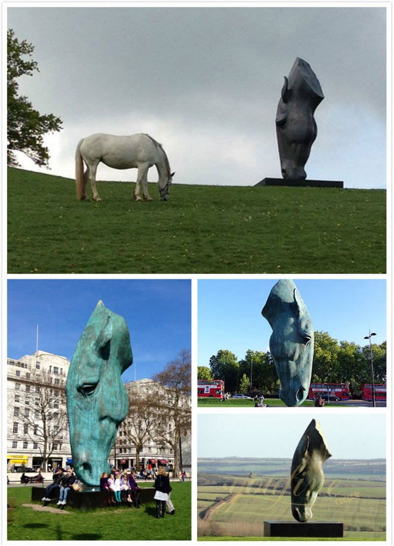 Bronze Horse Head Statue