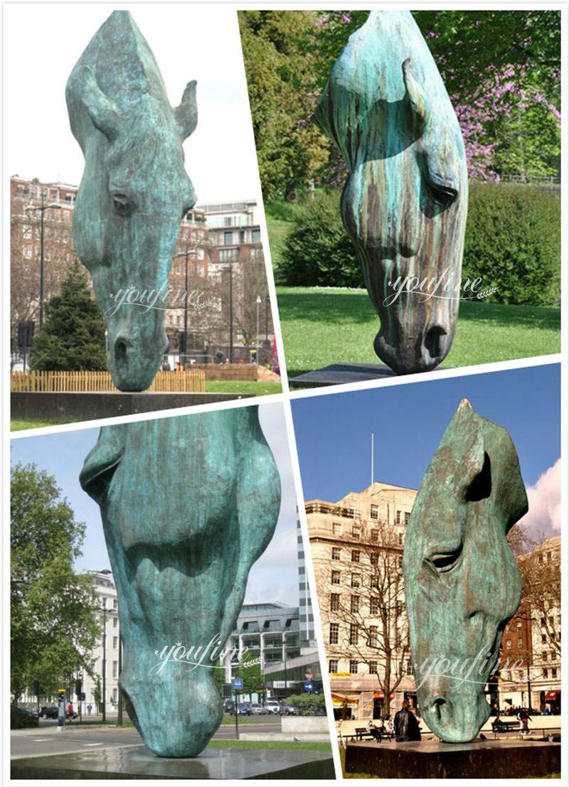 Bronze Horse Head Statue Details