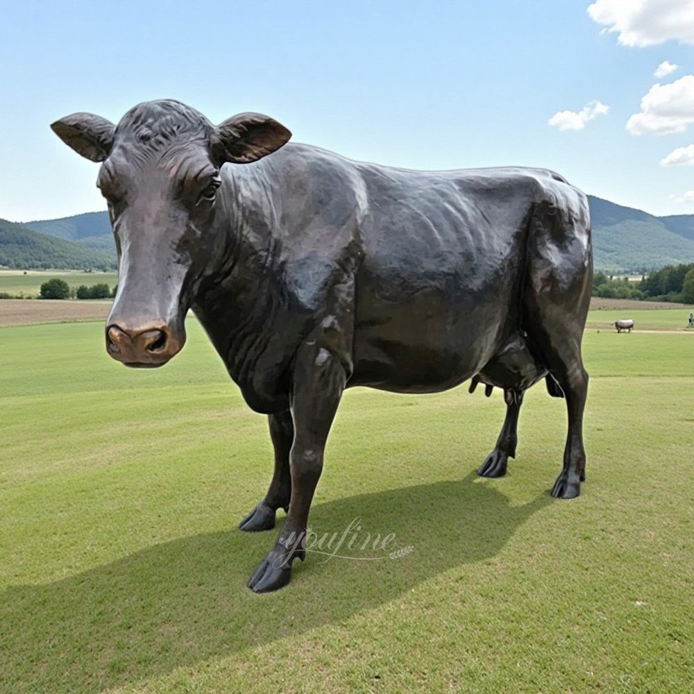 Bronze Life Size Cow Sculpture for Farm