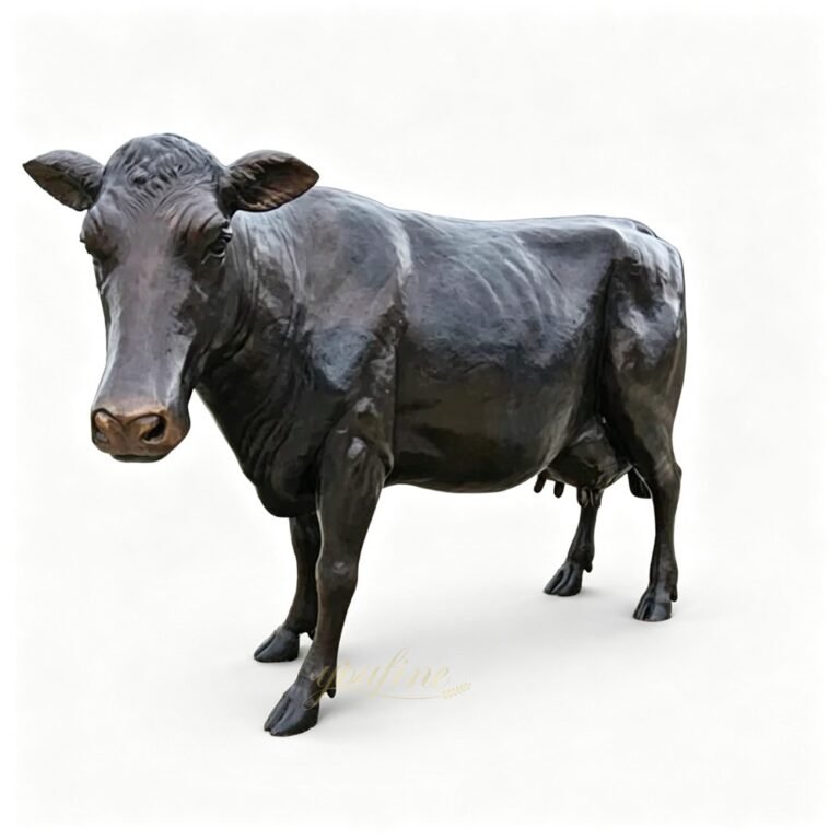 Bronze Life Size Cow Sculpture