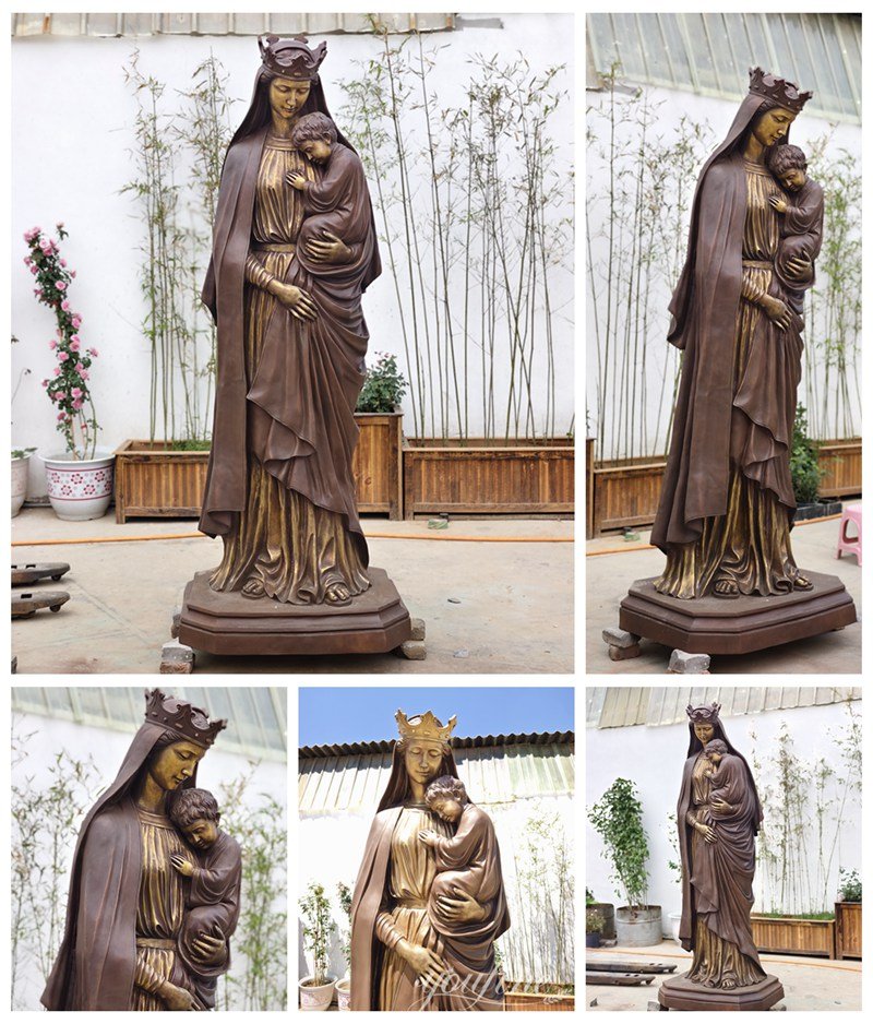 Bronze Mary Seat of Wisdom Statue Details