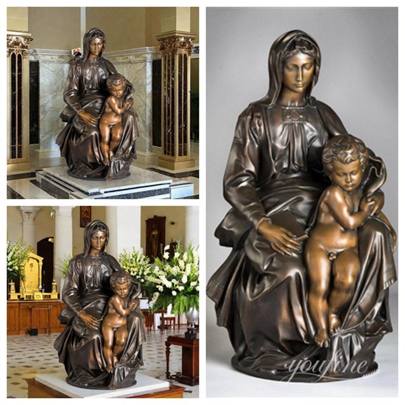 Bronze Michelangelo Madonna of Bruges Statue