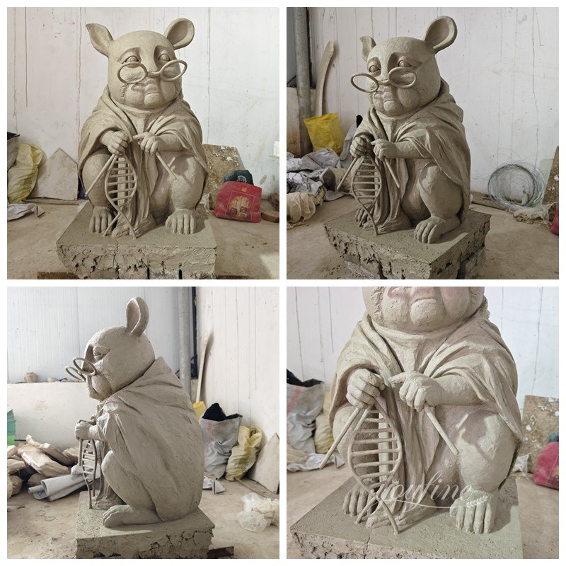 Bronze Monument to the Laboratory Mouse Replica Clay Model