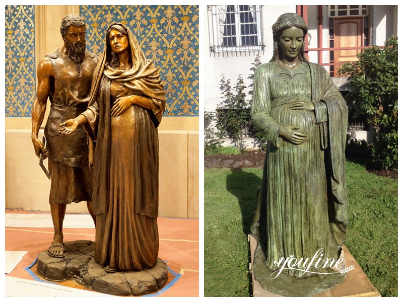 Bronze Pregnant Mary Mother Statues