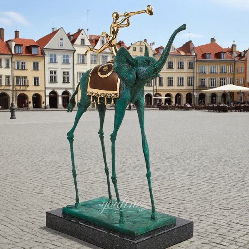Bronze Salvador Dali Triumphant Elephant Sculpture for Outdoor Square Decor