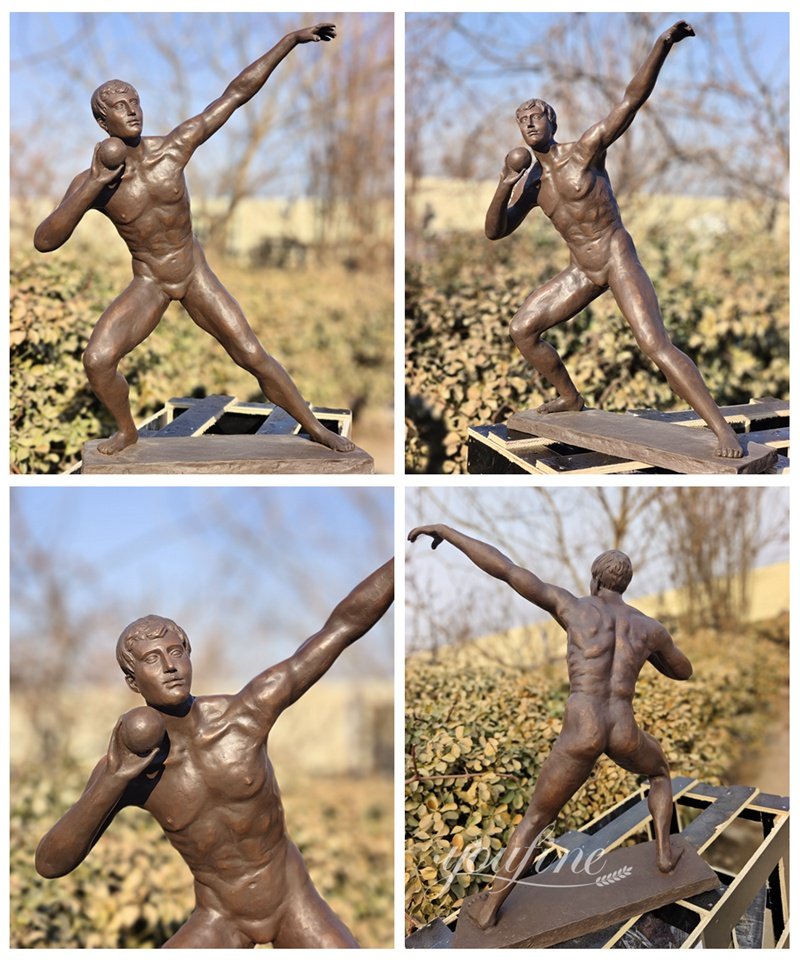 Bronze Shot Putter Statue Details