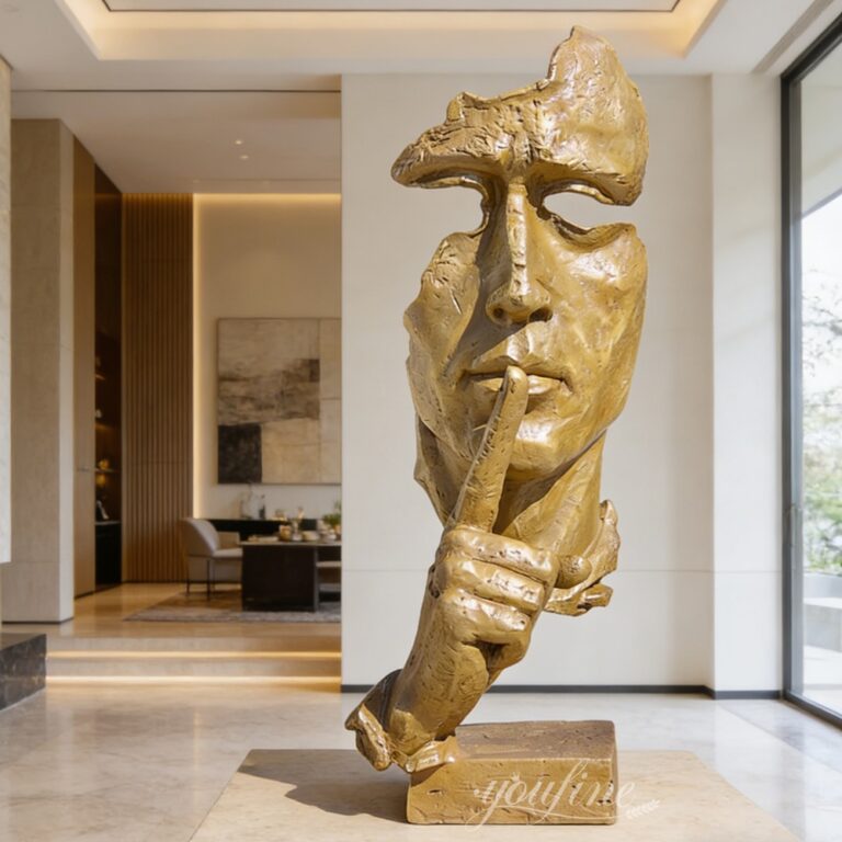 Bronze Silence is Golden Statue 35 Inch