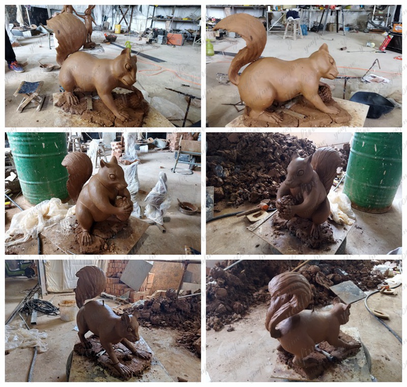 Bronze Squirrel Statue Clay Models