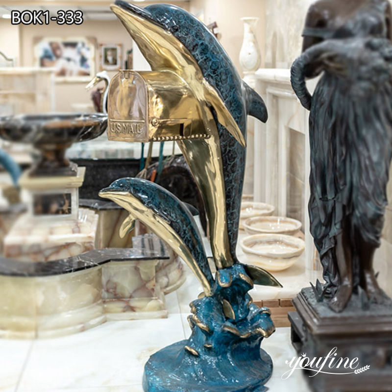 Bronze Standing Dolphin Mailbox Statue Supplier BOK1-333 (1)