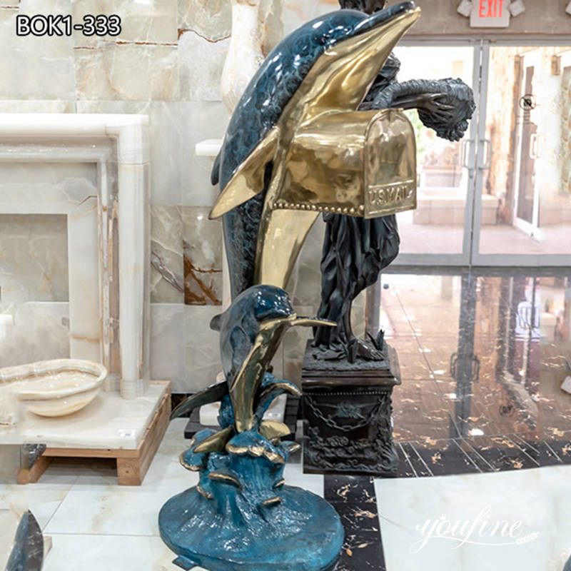  » Bronze Standing Dolphin Mailbox Statue Supplier BOK1-333 Featured Image