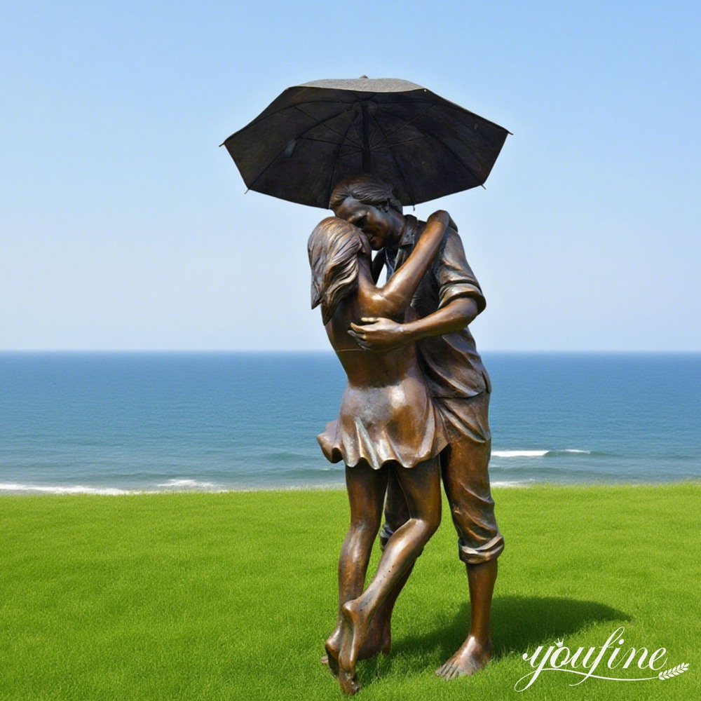 Cast Bronze Statue of Man and Woman Embracing for Seaside Decor