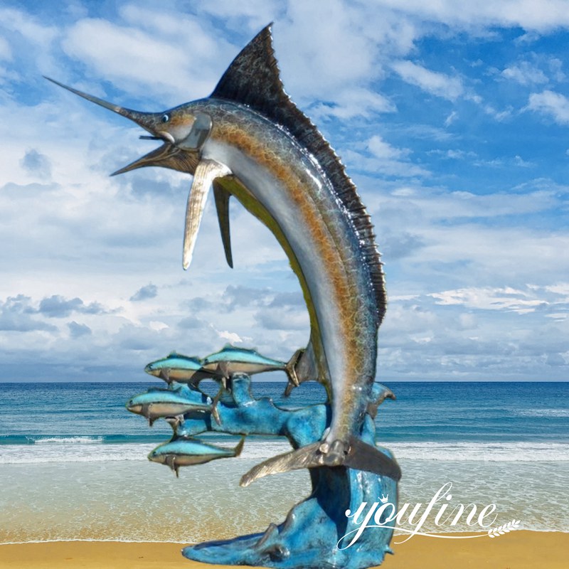 Bronze Swordfish Sculpture Background
