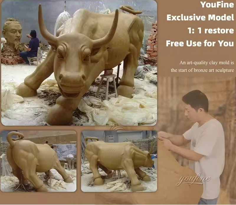 Bronze Wall Street Bull Replica Ready-made Clay Model