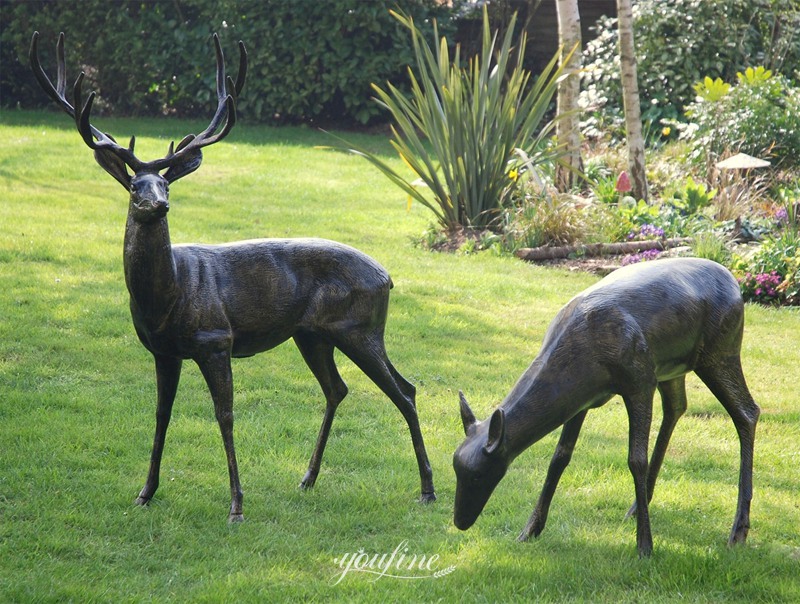Bronze Deer Sculpture - YouFine Sculpture