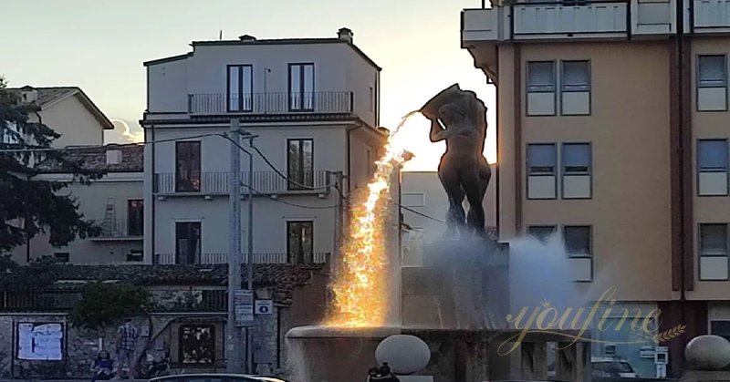 Bronze statue fountain