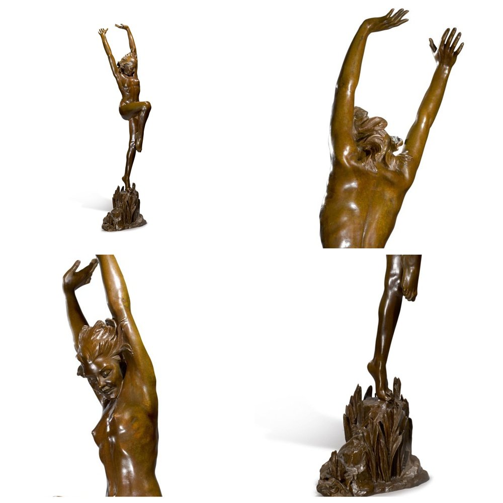 Brown Bronze Joy of the Waters sculpture Details