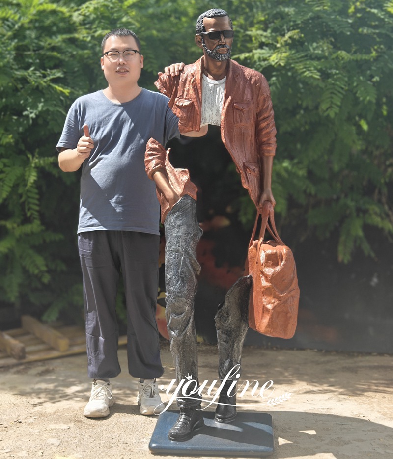 Brown Bruno Catalano Bronze Traveler Sculpture Replica