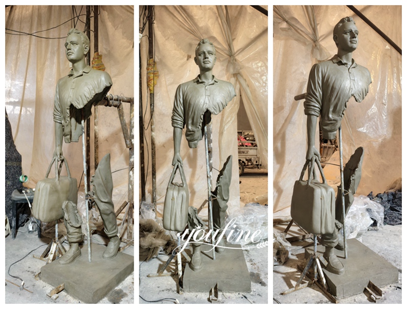 Bruno Catalano Bronze Traveler Sculpture Replica Clay Model