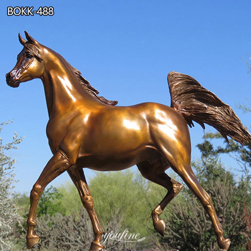 Cast Life Size Bronze Arabian Horse Statue For Sale