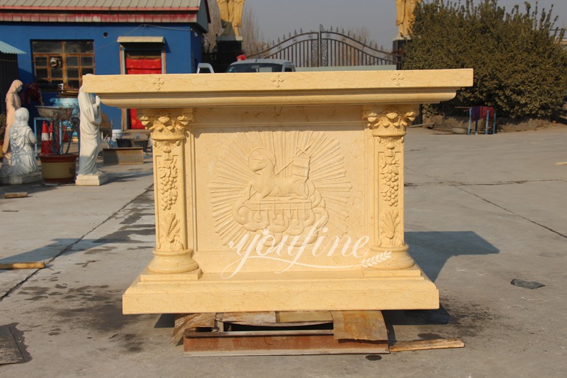 Catholic Altar Table with Lamb Relief