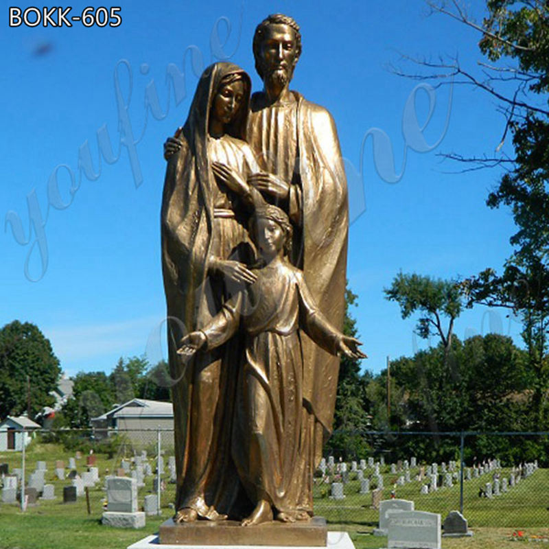 Catholic Bronze Holy Family Sculpture Outdoor Decor BOKK-605