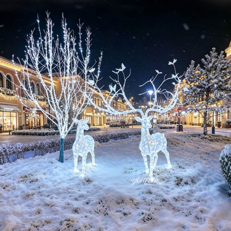 Charming Lighting Stainless Steel Wire Deer Sculpture