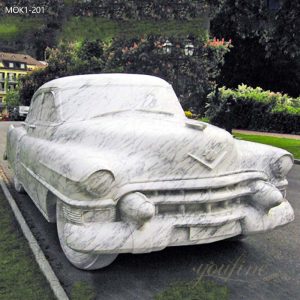  » Charming Natural Carrara Marble Car Sculpture MOK1-201