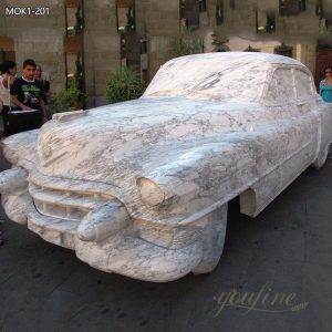  » Charming Natural Carrara Marble Car Sculpture MOK1-201