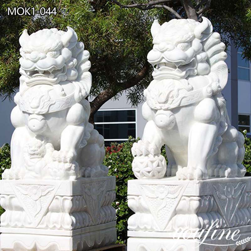 Chinese Foo Dog Sculpture from Marble Carving Factory MOK1-044