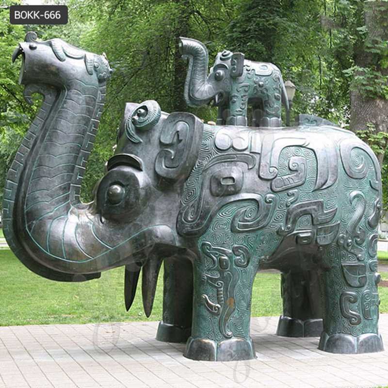 Chinese Style Bronze Abstract Elephant Sculpture for Sale BOKK-666 (2)