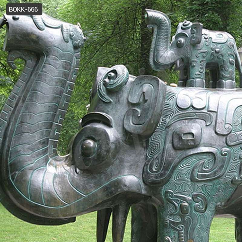 Chinese Style Bronze Abstract Elephant Sculpture for Sale BOKK-666 (3)