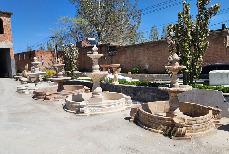Classical Outdoor Marble Water Garden 3 Tiers Fountain
