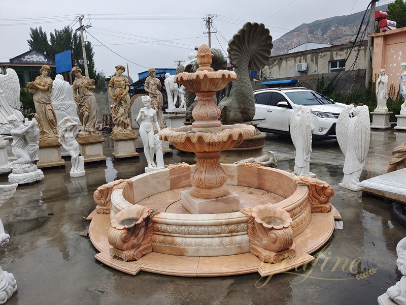 Classical Outdoor Marble Water Garden 3 Tiers Fountain