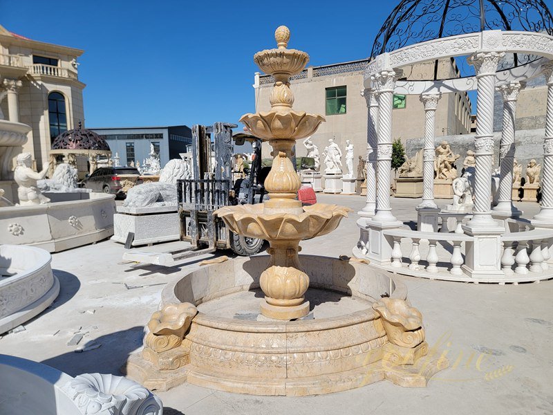 Classical Outdoor Marble Water Garden 3 Tiers Fountain