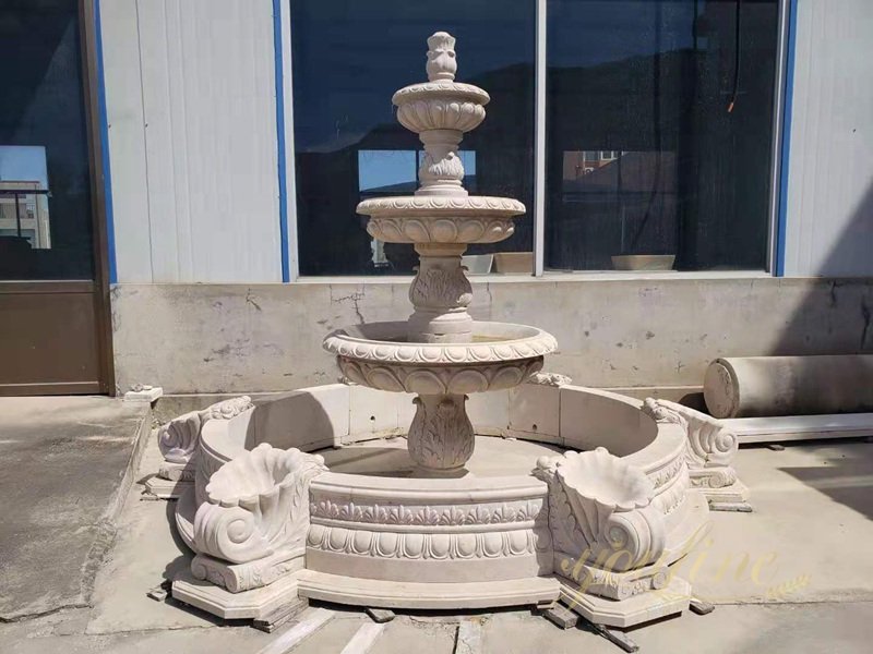 Classical Outdoor Marble Water Garden 3 Tiers Fountain