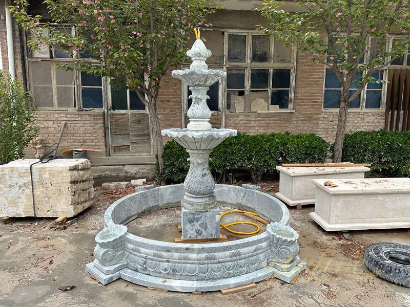 Classical Outdoor White Marble Water Garden 3 Tiers Fountain For Sale MOKK-96