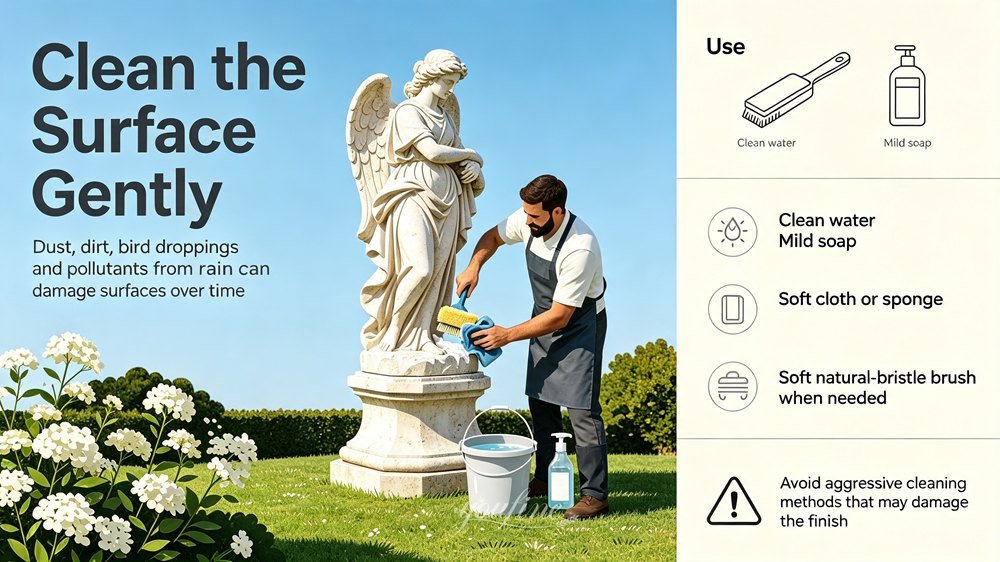 Clean the Surface of Outdoor Sculptures Gently