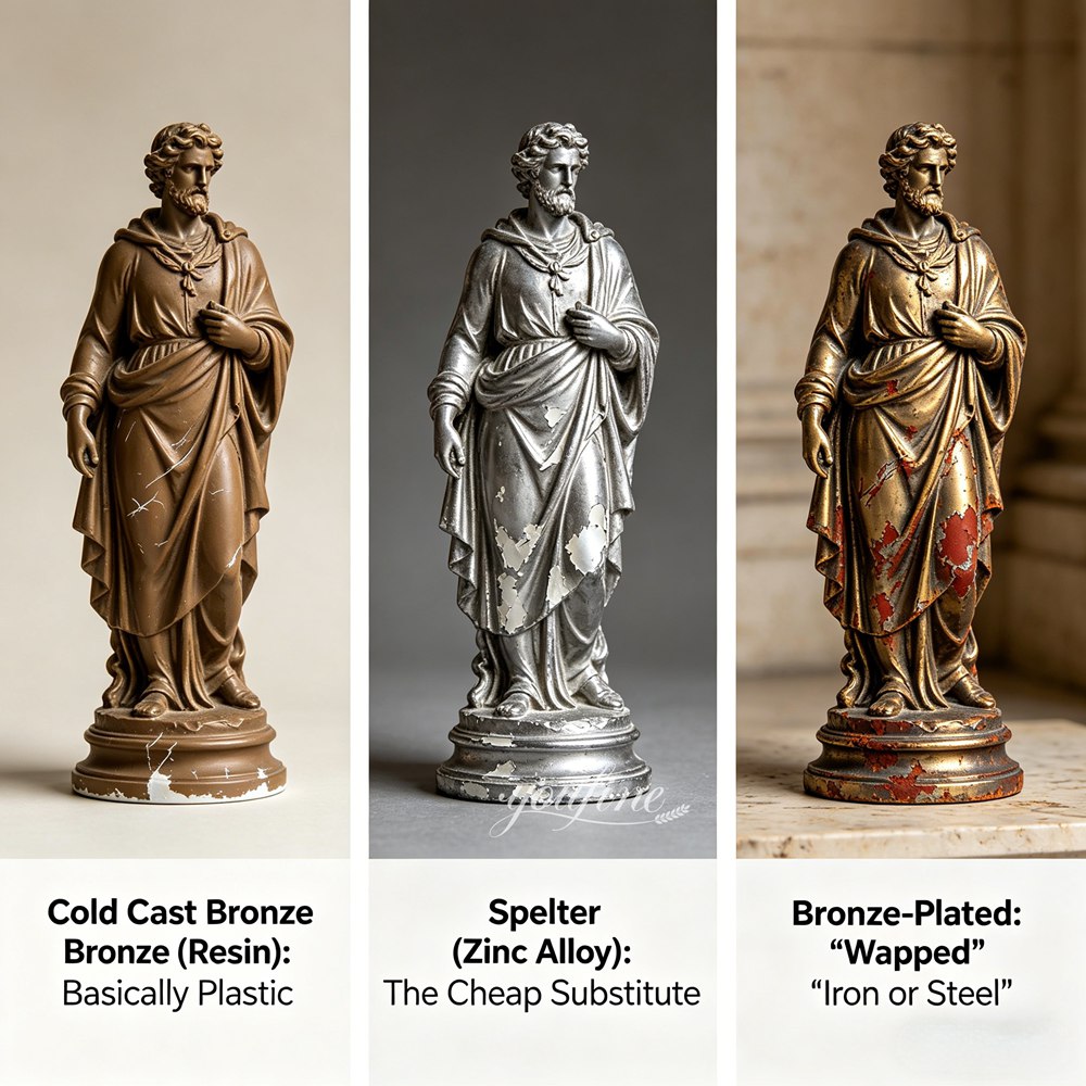 Cold Cast Bronze (Resin) vs Spelter and Bronze-Plated Statue
