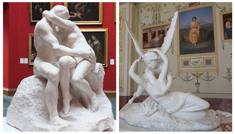 Comparison between the Cupid and Psyche Statue and Rodin's The Kiss