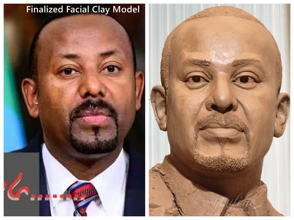 Comparison between the clay model of the face and a real photograph