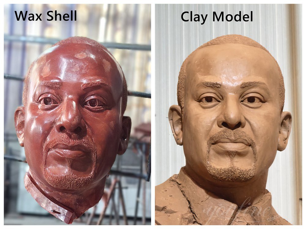 Comparison between the wax shell and the clay model