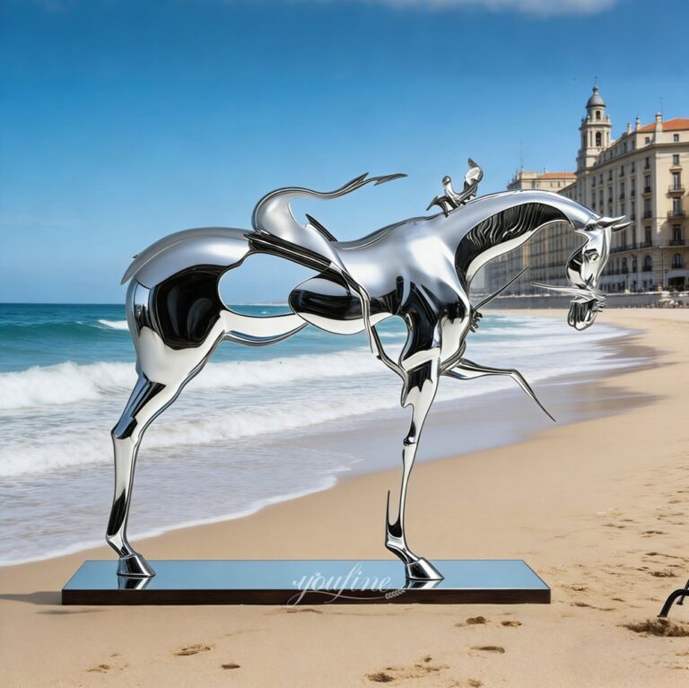 Contemporary Abstract Horse Sculpture for Seaside Decor
